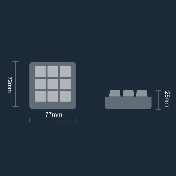 Vaydeer JP1011 9-Tasten Mechanische Mini-Tastatur, tragbare Tastatur, Kabellänge: 1 m