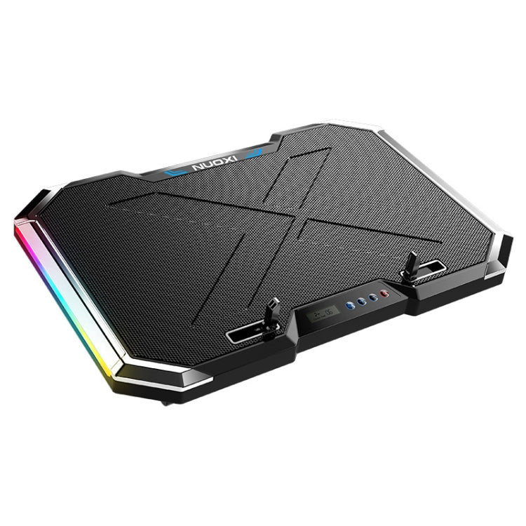 NUOXI Q8 Notebook-Kühler LCD-Bildschirm Knopfsteuerbare RBG-Leuchtkraft Computer-Kühlbasis