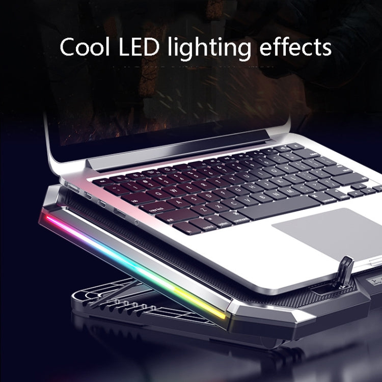 NUOXI Q8 Notebook-Kühler LCD-Bildschirm Knopfsteuerbare RBG-Leuchtkraft Computer-Kühlbasis