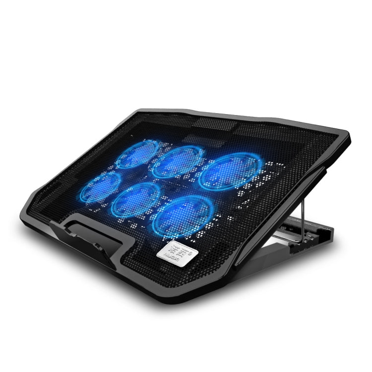 NUOXI H9 Notebook-Kühler Computer-Basis Lüfter-Ständer-Pad, 6 Lüfter Schwarz