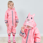 Kinder Einteiler-Regenmantel Jungen und Mädchen Leichter Kapuzenponcho, S, L, M