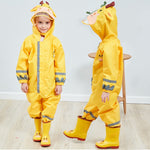Kinder Einteiler-Regenmantel Jungen und Mädchen Leichter Kapuzenponcho, S, L, M