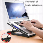 NUOXI T10 Laptop Radiator Multi-File Adjustment Aluminum Alloy Bracket, Black, Silver