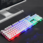 LIMEIDE GTX300 104-Tasten Retro-Tastatur mit runden Tastenkappen, USB-Kabel, Kabellänge: 1,4 m, Punk-Einzeltastatur Weiß, Punk-Einzeltastatur Schwarz, Punk-Set Weiß, Punk-Set Schwarz