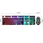 LIMEIDE GTX300 104-Tasten Retro-Tastatur mit runden Tastenkappen, USB-Kabel, Kabellänge: 1,4 m, Punk-Einzeltastatur Weiß, Punk-Einzeltastatur Schwarz, Punk-Set Weiß, Punk-Set Schwarz