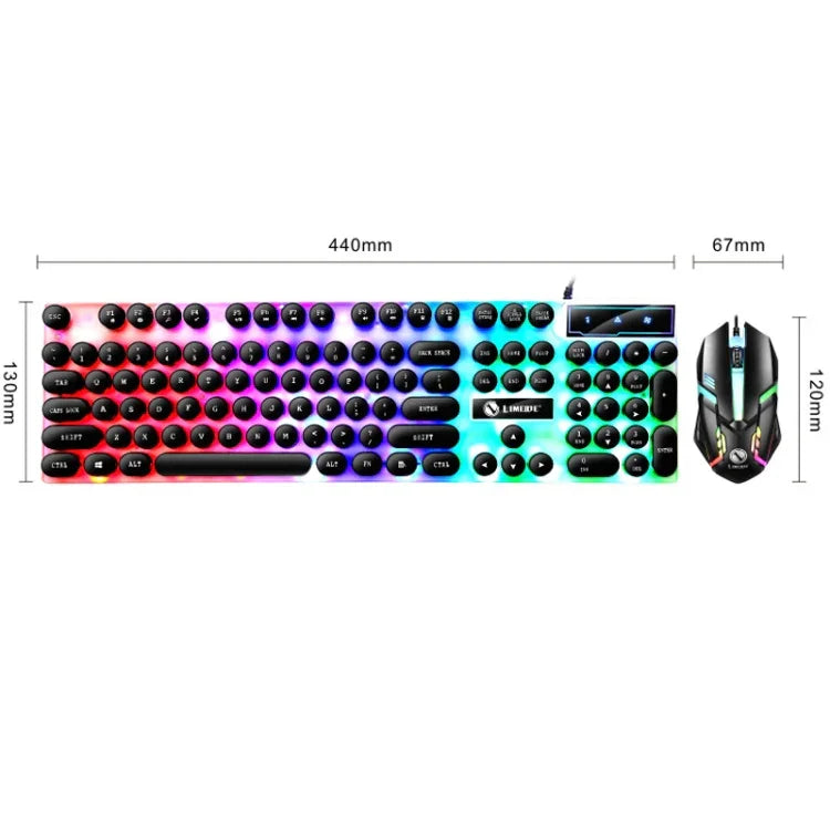 LIMEIDE GTX300 104-Tasten Retro-Tastatur mit runden Tastenkappen, USB-Kabel, Kabellänge: 1,4 m, Punk-Einzeltastatur Weiß, Punk-Einzeltastatur Schwarz, Punk-Set Weiß, Punk-Set Schwarz