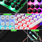 LIMEIDE GTX300 104-Tasten Retro-Tastatur mit runden Tastenkappen, USB-Kabel, Kabellänge: 1,4 m, Punk-Einzeltastatur Weiß, Punk-Einzeltastatur Schwarz, Punk-Set Weiß, Punk-Set Schwarz