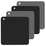 Geometry Küchen Silikon-Topfuntersetzer Hitzeschutzmatte Rund (Schwarz), Eckig (Grau), Rund (Grau), Eckig (Schwarz), Rund (Schwarz)