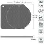 Geometry Küchen Silikon-Topfuntersetzer Hitzeschutzmatte Rund (Schwarz), Eckig (Grau), Rund (Grau), Eckig (Schwarz), Rund (Schwarz)