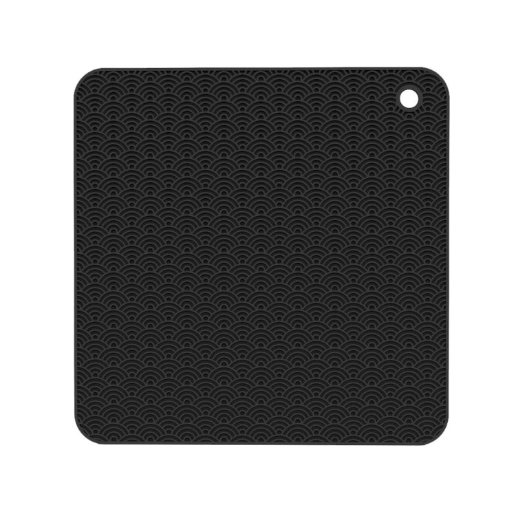 Geometry Küchen Silikon-Topfuntersetzer Hitzeschutzmatte Rund (Schwarz), Eckig (Grau), Rund (Grau), Eckig (Schwarz), Rund (Schwarz)