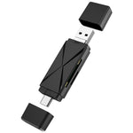 YH-109 SD/TF/Type-C/Micro USB/USB Computer PC Mobiltelefon OTG Kartenleser, Weiß, Schwarz