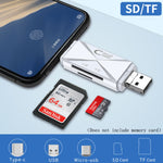YH-109 SD/TF/Type-C/Micro USB/USB Computer PC Mobiltelefon OTG Kartenleser, Weiß, Schwarz