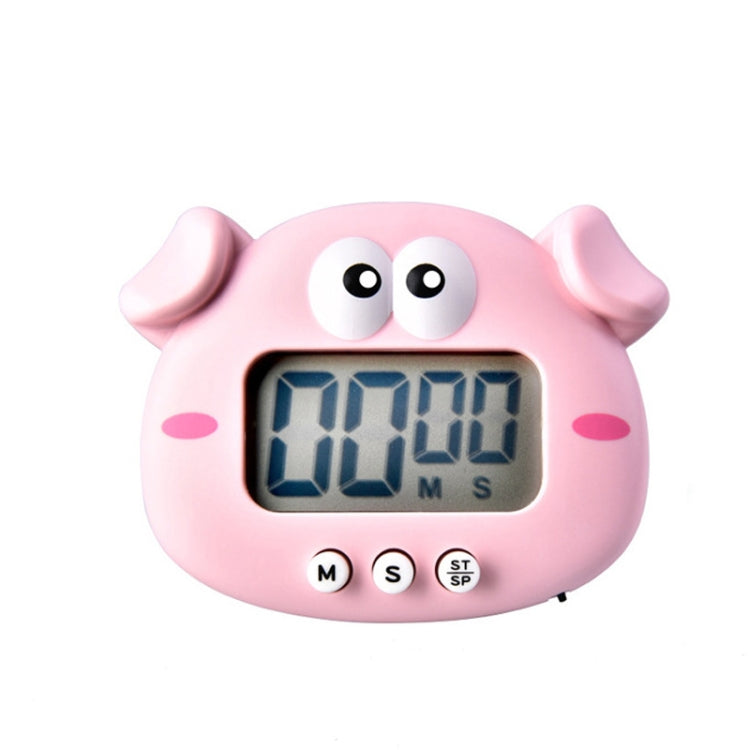 Küchen-Backen Cartoon Tier Elektronische Zeitschaltuhr Wecker Studenten Lern-Timer, Rosa Schwein, Gelbes Huhn, Grüner Frosch, Rosa Frosch