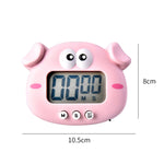 Küchen-Backen Cartoon Tier Elektronische Zeitschaltuhr Wecker Studenten Lern-Timer, Rosa Schwein, Gelbes Huhn, Grüner Frosch, Rosa Frosch
