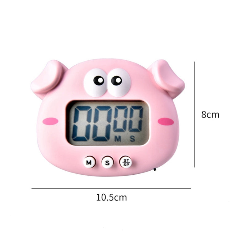 Küchen-Backen Cartoon Tier Elektronische Zeitschaltuhr Wecker Studenten Lern-Timer, Rosa Schwein, Gelbes Huhn, Grüner Frosch, Rosa Frosch