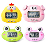 Küchen-Backen Cartoon Tier Elektronische Zeitschaltuhr Wecker Studenten Lern-Timer, Rosa Schwein, Gelbes Huhn, Grüner Frosch, Rosa Frosch