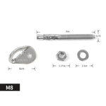 XINDA Fels-Bolzen Expansionsnägel Hängende Tablette Edelstahl Höhlenkletternagel, M8 Kletternagel, M10 Kletternagel
