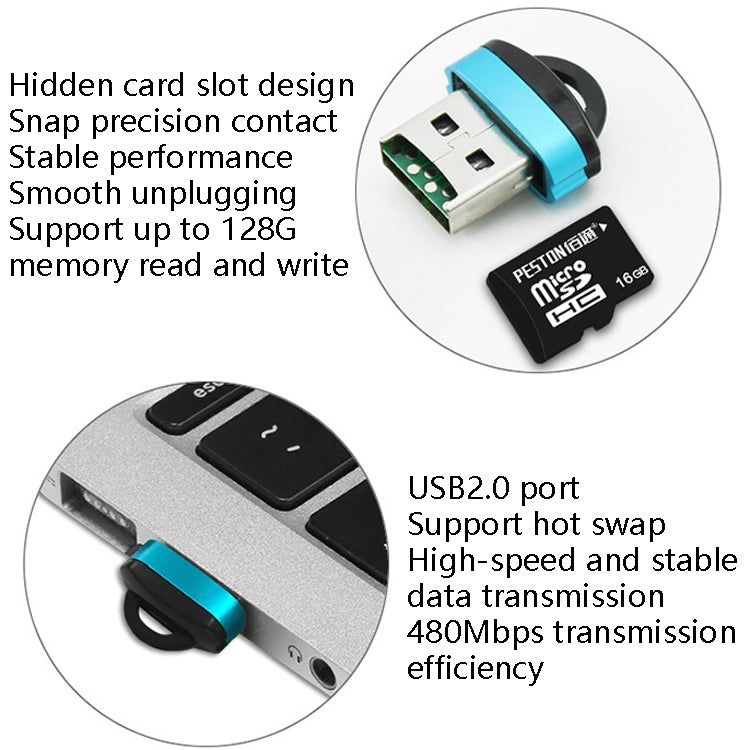480Mbps Mini Micro SD-Karte Mobiltelefon Hochgeschwindigkeits TF Speicher Kartenleser Computer Auto Lautsprecher Kartenleser