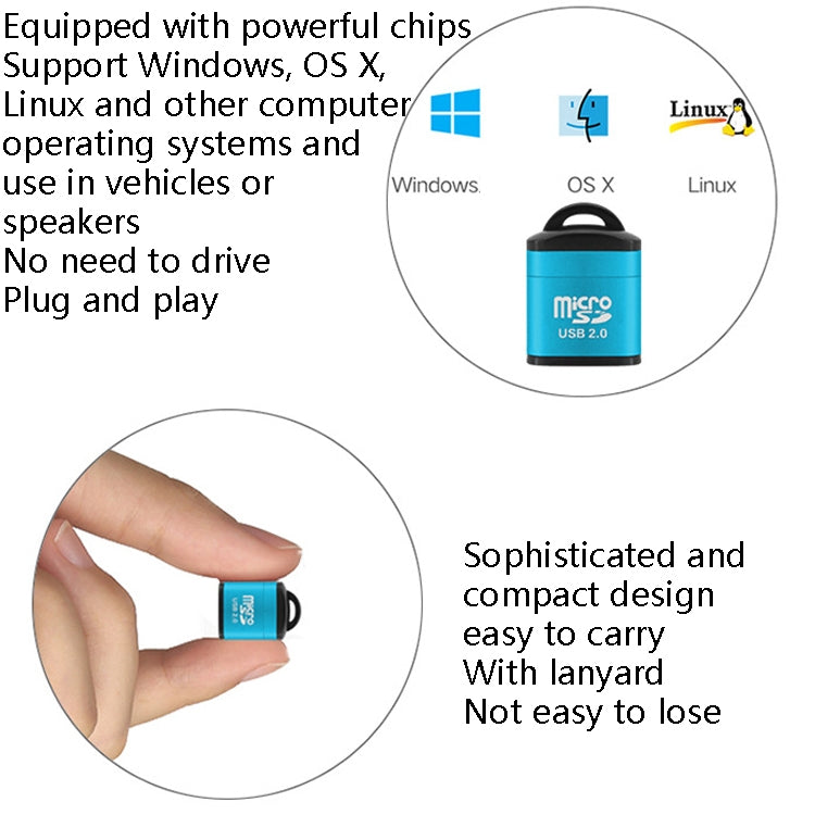 480Mbps Mini Micro SD-Karte Mobiltelefon Hochgeschwindigkeits TF Speicher Kartenleser Computer Auto Lautsprecher Kartenleser