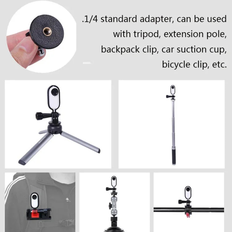 Sunnylife IST-Q9439 Halterungsstabilisator für Insta360 GO, Kamerarahmenadapter, Rucksackclip, Stativ