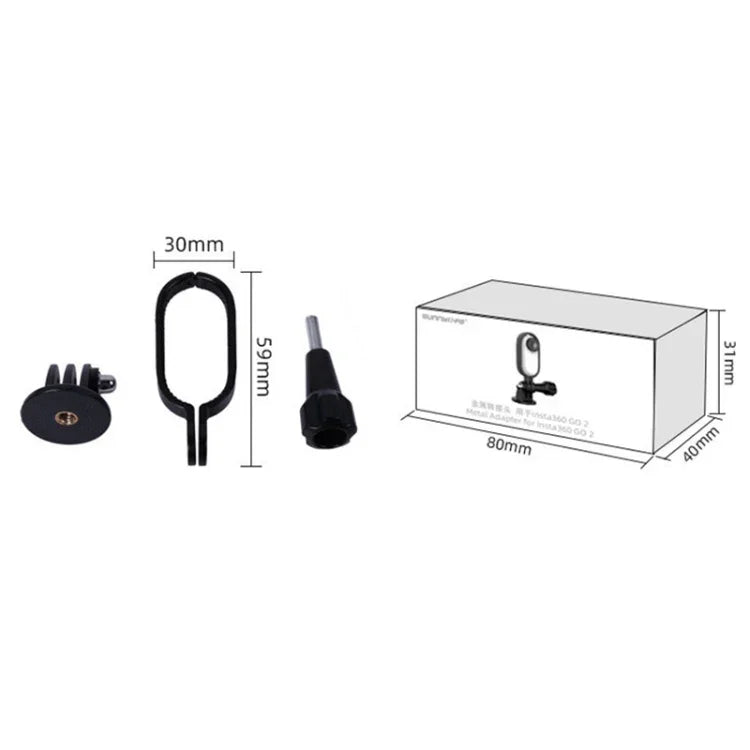 Sunnylife IST-Q9439 Halterungsstabilisator für Insta360 GO, Kamerarahmenadapter, Rucksackclip, Stativ