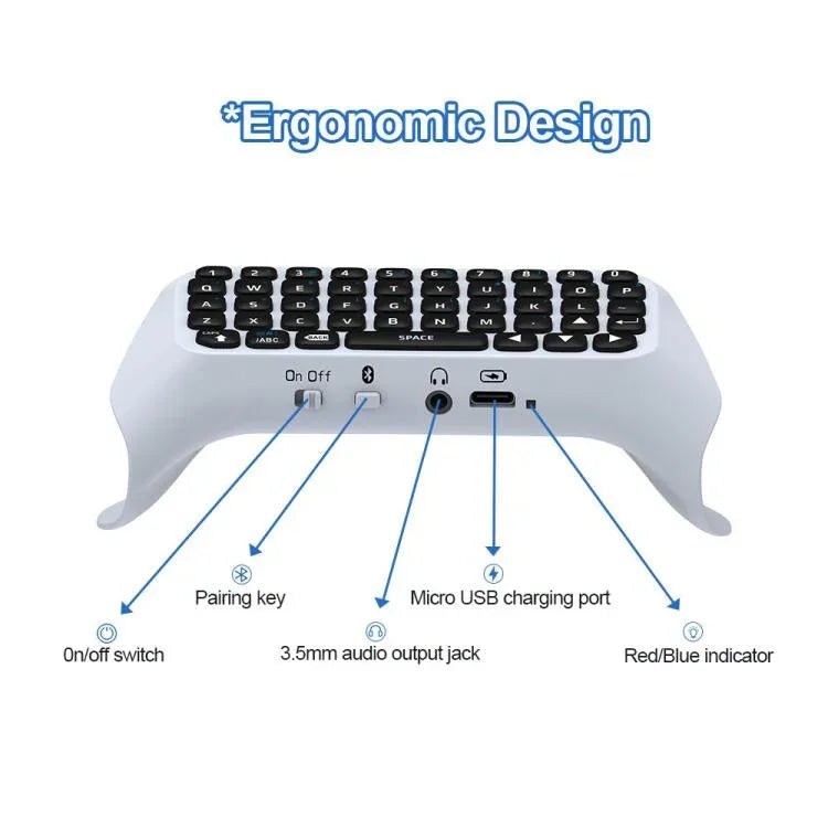 JYS-P5121 Bluetooth-Funktastatur mit Grifffunktion für Sprachchats, externe Tastatur, geeignet für PS5, Hinweis: Ohne Griff, JYS-P5121 (Grau)