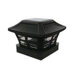 4 Zoll Outdoor Solar Säulenlampe Weiß + Warmweiß Licht Gartenlampe, Schwarz, Weiß