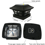 4 Zoll Outdoor Solar Säulenlampe Weiß + Warmweiß Licht Gartenlampe, Schwarz, Weiß