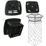 4 Zoll Outdoor Solar Säulenlampe Weiß + Warmweiß Licht Gartenlampe, Schwarz, Weiß