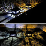 4 Zoll Outdoor Solar Säulenlampe Weiß + Warmweiß Licht Gartenlampe, Schwarz, Weiß
