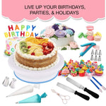 220 in 1 Tortendrehscheiben-Dekorationsdüsen-Set Backwerkzeug Fondantformen-Set, 220 Teile/Set