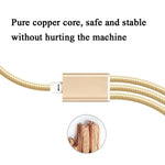 5 STK 2A 3-in-1 USB-auf-USB-C / Typ-C + 8-Pin + Micro-USB geflochtenes Datenkabel, USB-auf-USB-C / Typ-C + 8-Pin + Micro-USB