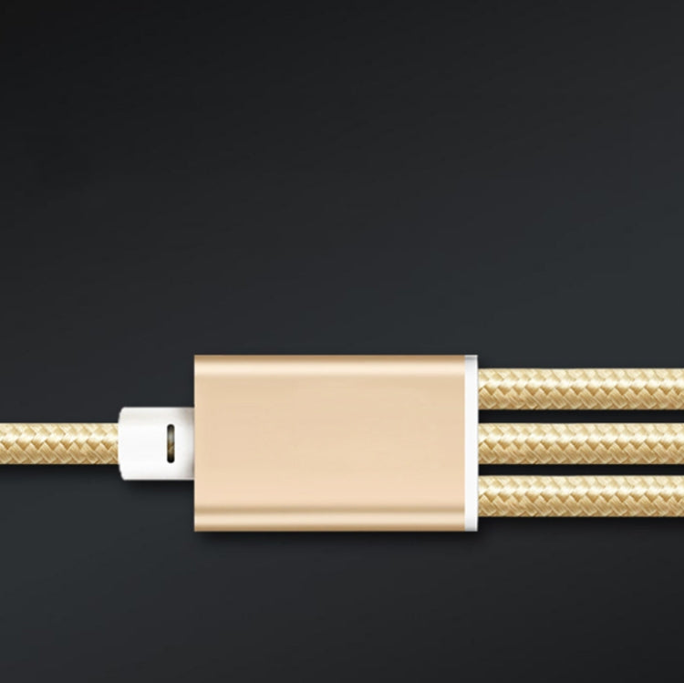 5 STK 2A 3-in-1 USB-auf-USB-C / Typ-C + 8-Pin + Micro-USB geflochtenes Datenkabel, USB-auf-USB-C / Typ-C + 8-Pin + Micro-USB