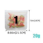 Transluzente, matte PEVA-Lebensmittelaufbewahrungstasche Kühlschrank-Lebensmittelbeutel Selbstklebende Lebensmittelbeutel, 5 STK / Set (NR.1x5), 5 STK / Set (NR.2x5), 6 STK / Set (NR.1x4+NR.2x2), 10 STK / Set (NR.1x6+NR.2x4), 12 STK / Set (NR.1x7+NR.2x5)