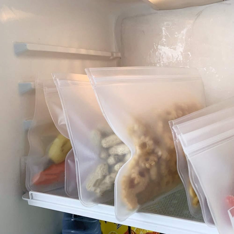 Transluzente, matte PEVA-Lebensmittelaufbewahrungstasche Kühlschrank-Lebensmittelbeutel Selbstklebende Lebensmittelbeutel, 5 STK / Set (NR.1x5), 5 STK / Set (NR.2x5), 6 STK / Set (NR.1x4+NR.2x2), 10 STK / Set (NR.1x6+NR.2x4), 12 STK / Set (NR.1x7+NR.2x5)
