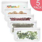Transluzente, matte PEVA-Lebensmittelaufbewahrungstasche Kühlschrank-Lebensmittelbeutel Selbstklebende Lebensmittelbeutel, 5 STK / Set (NR.1x5), 5 STK / Set (NR.2x5), 6 STK / Set (NR.1x4+NR.2x2), 10 STK / Set (NR.1x6+NR.2x4), 12 STK / Set (NR.1x7+NR.2x5)
