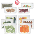 Transluzente, matte PEVA-Lebensmittelaufbewahrungstasche Kühlschrank-Lebensmittelbeutel Selbstklebende Lebensmittelbeutel, 5 STK / Set (NR.1x5), 5 STK / Set (NR.2x5), 6 STK / Set (NR.1x4+NR.2x2), 10 STK / Set (NR.1x6+NR.2x4), 12 STK / Set (NR.1x7+NR.2x5)