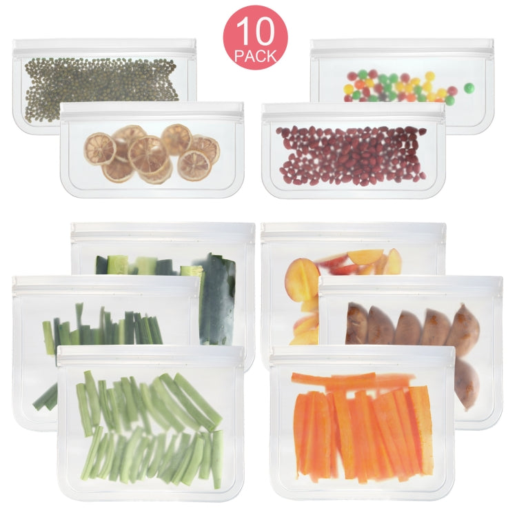 Transluzente, matte PEVA-Lebensmittelaufbewahrungstasche Kühlschrank-Lebensmittelbeutel Selbstklebende Lebensmittelbeutel, 5 STK / Set (NR.1x5), 5 STK / Set (NR.2x5), 6 STK / Set (NR.1x4+NR.2x2), 10 STK / Set (NR.1x6+NR.2x4), 12 STK / Set (NR.1x7+NR.2x5)