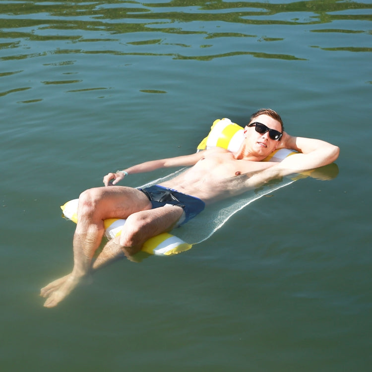 PVC Aufblasbare Hängematte Erwachsene Schwimmend Schwimmhilfe, Größe: 120 x 70cm, Hellblau Gestreift, Rosarot Gestreift, Gelb Gestreift, Grün Gestreift, Orange Gestreift, Dunkelblau Gestreift, Gelb + Blau, Grün + Blau