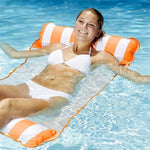 PVC Aufblasbare Hängematte Erwachsene Schwimmend Schwimmhilfe, Größe: 120 x 70cm, Hellblau Gestreift, Rosarot Gestreift, Gelb Gestreift, Grün Gestreift, Orange Gestreift, Dunkelblau Gestreift, Gelb + Blau, Grün + Blau