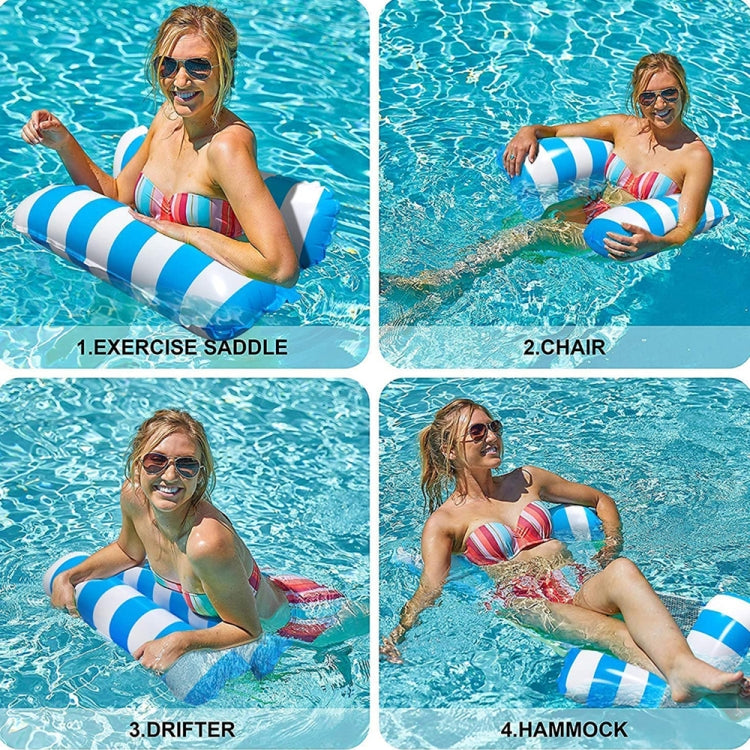 PVC Aufblasbare Hängematte Erwachsene Schwimmend Schwimmhilfe, Größe: 120 x 70cm, Hellblau Gestreift, Rosarot Gestreift, Gelb Gestreift, Grün Gestreift, Orange Gestreift, Dunkelblau Gestreift, Gelb + Blau, Grün + Blau