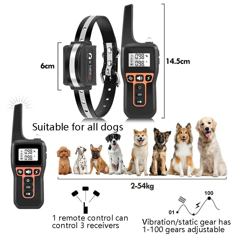 PaiPaitek PD529 Fernbedienungs-Hundetrainingsgerät mit Sprachsteuerung und Antibellfunktion, Hundetrainingsgerät, PD529 (Schwarz), PD529 (Rot), PD529 (Orange), PD529 (Gelb)