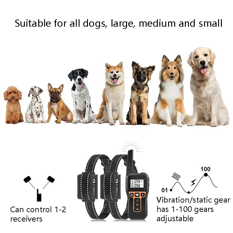 PaiPaitek PD529-2 Ferntrainingsgerät für Hunde, Haustiertrainingszubehör, Antibell-Trainingsgerät, PD529-2