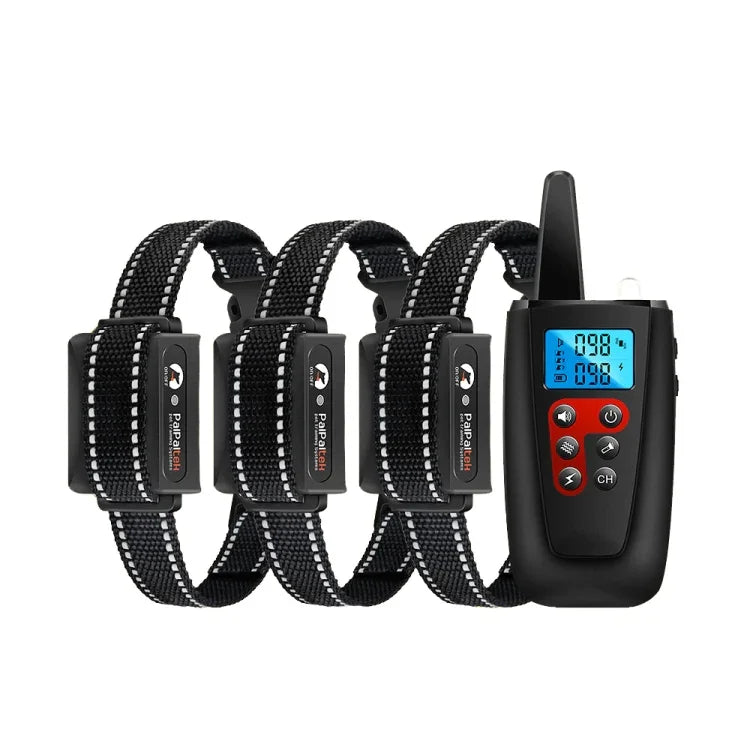 PaiPaitek PD526-3 Antibellgerät, Hunde-Elektroschockhalsband, Hundetrainingsgerät mit Fernbedienung, Haustiertrainingsgerät, PD526-3