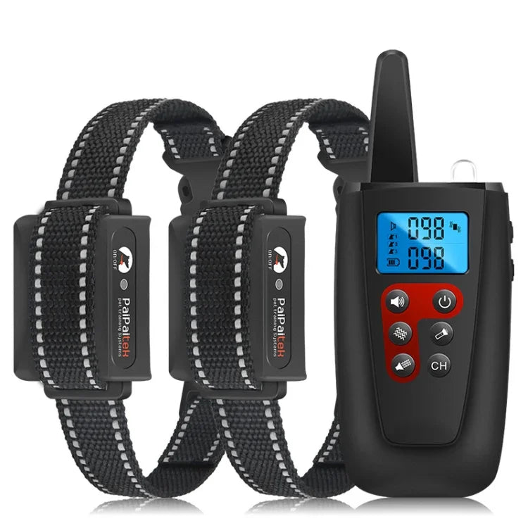 PaiPaitek PD526V-2 1-in-2 100-stufiges Hundetrainingsgerät mit Schall- und Vibrationsfunktion, elektronisches Fernbedienungshalsband, PD526V-2
