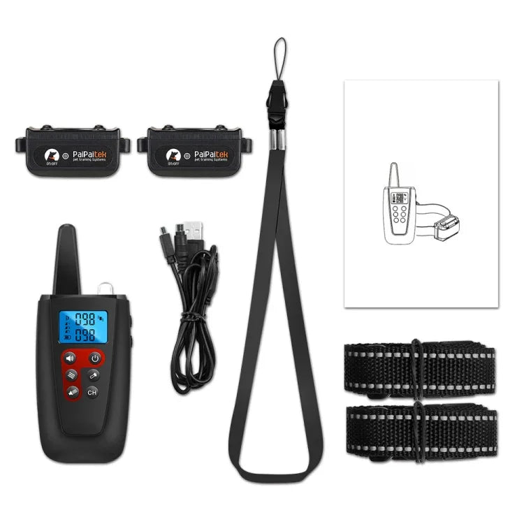 PaiPaitek PD526V-2 1-in-2 100-stufiges Hundetrainingsgerät mit Schall- und Vibrationsfunktion, elektronisches Fernbedienungshalsband, PD526V-2