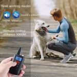 PaiPaitek PD526V-2 1-in-2 100-stufiges Hundetrainingsgerät mit Schall- und Vibrationsfunktion, elektronisches Fernbedienungshalsband, PD526V-2