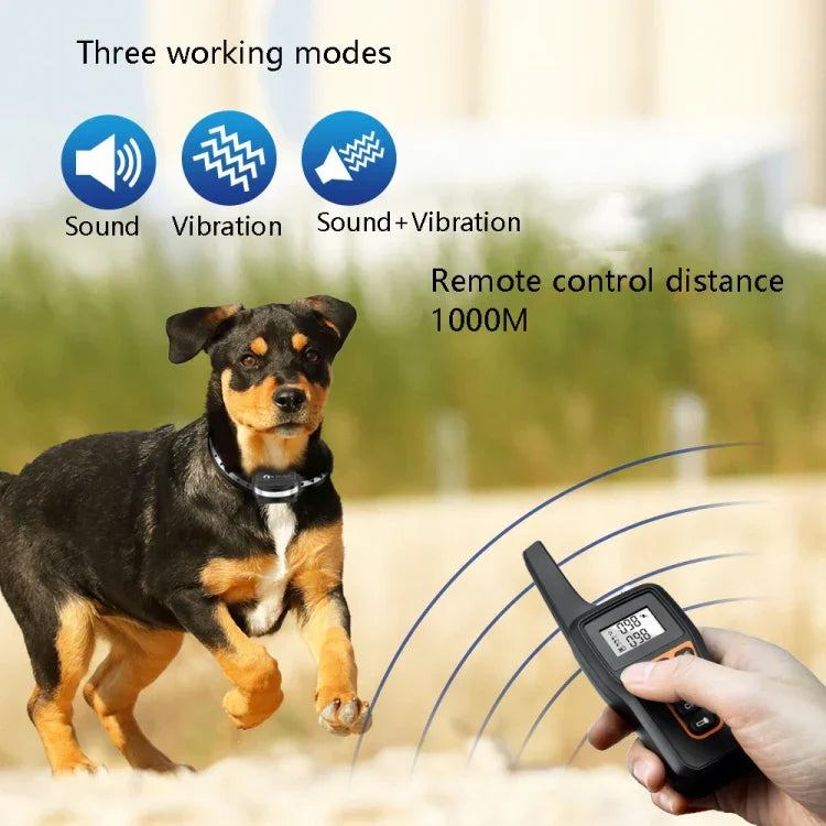 PaiPaitek PD529V-1 Antibell-Hundetrainingsgerät mit Vibrationsfunktion, 1000 m Reichweite, Fernbedienung, Haustiertrainingszubehör, PD529V-1
