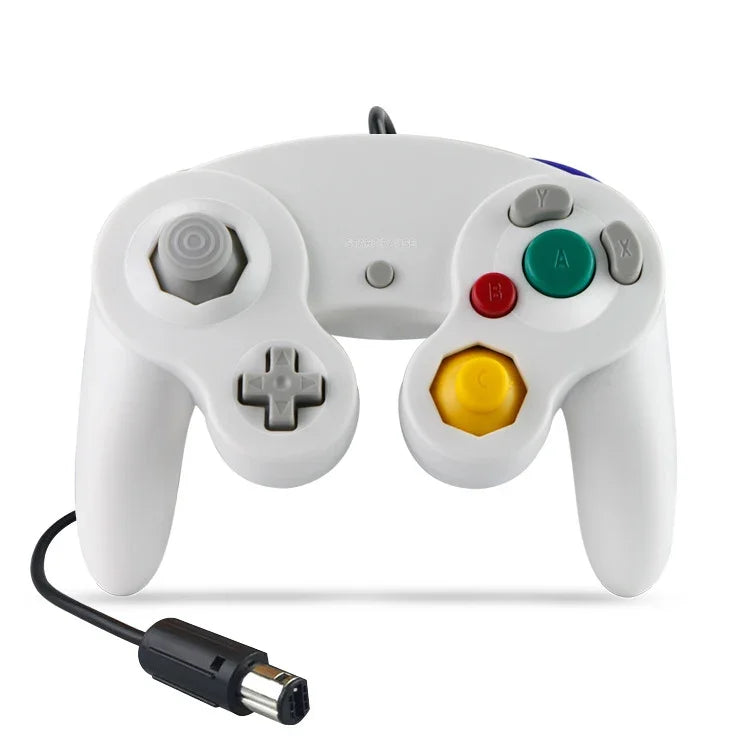 2 Stück kabelgebundene Einzelpunkt-Vibrationscontroller für Nintendo NGC / Wii, Weiß, Rosa, Gelb, Rot, Lila, Grün, Blau, Schwarz, Silber, Orange
