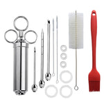 Edelstahl-Gewürzspritze, Grillzubehör, Truthahnnadel-Set, 14-in-1 (Grün), 14-in-1 (Schwarz), 14-in-1 (Blau), 14-in-1 (Orange), 14-in-1 (Edelsteingrün), 14-in-1 (Weiß-Orange)